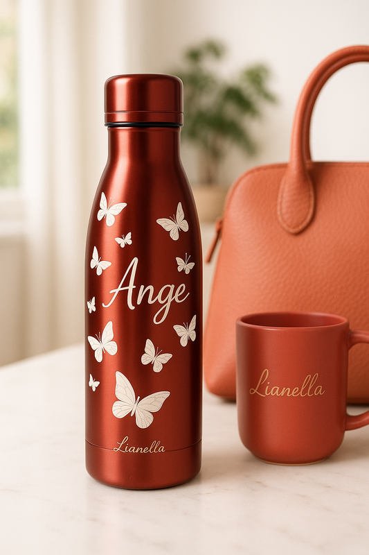 Bouteille isotherme personnalisable 500 ml en acier inoxydable – Double paroi, étanche, écologique, design élégant